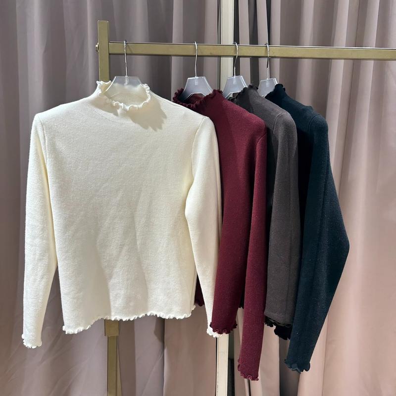 親膚木耳邊厚實刷毛上衣