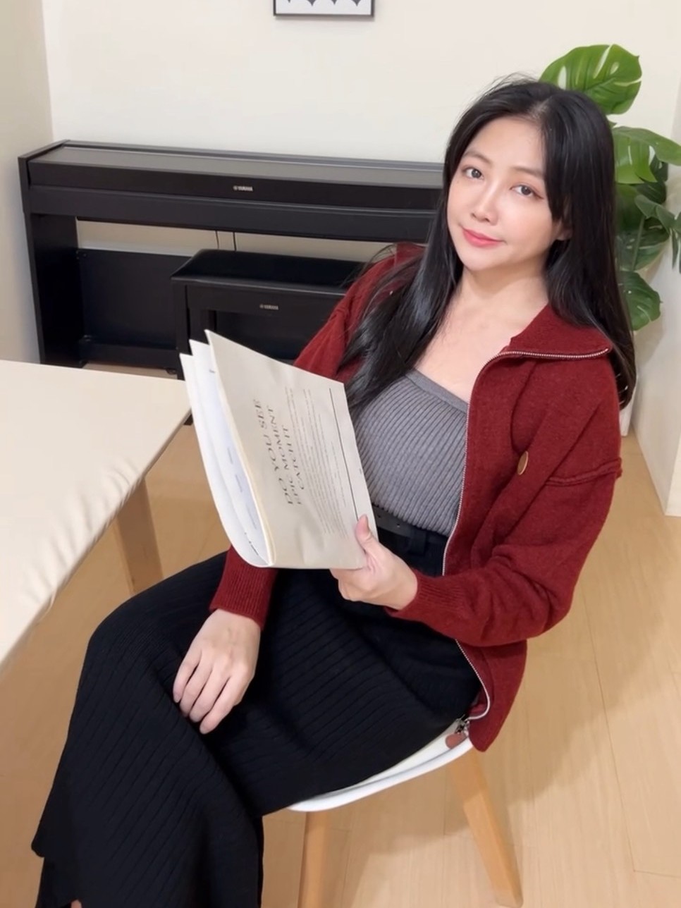 彈性平口針織上衣(不可拆)