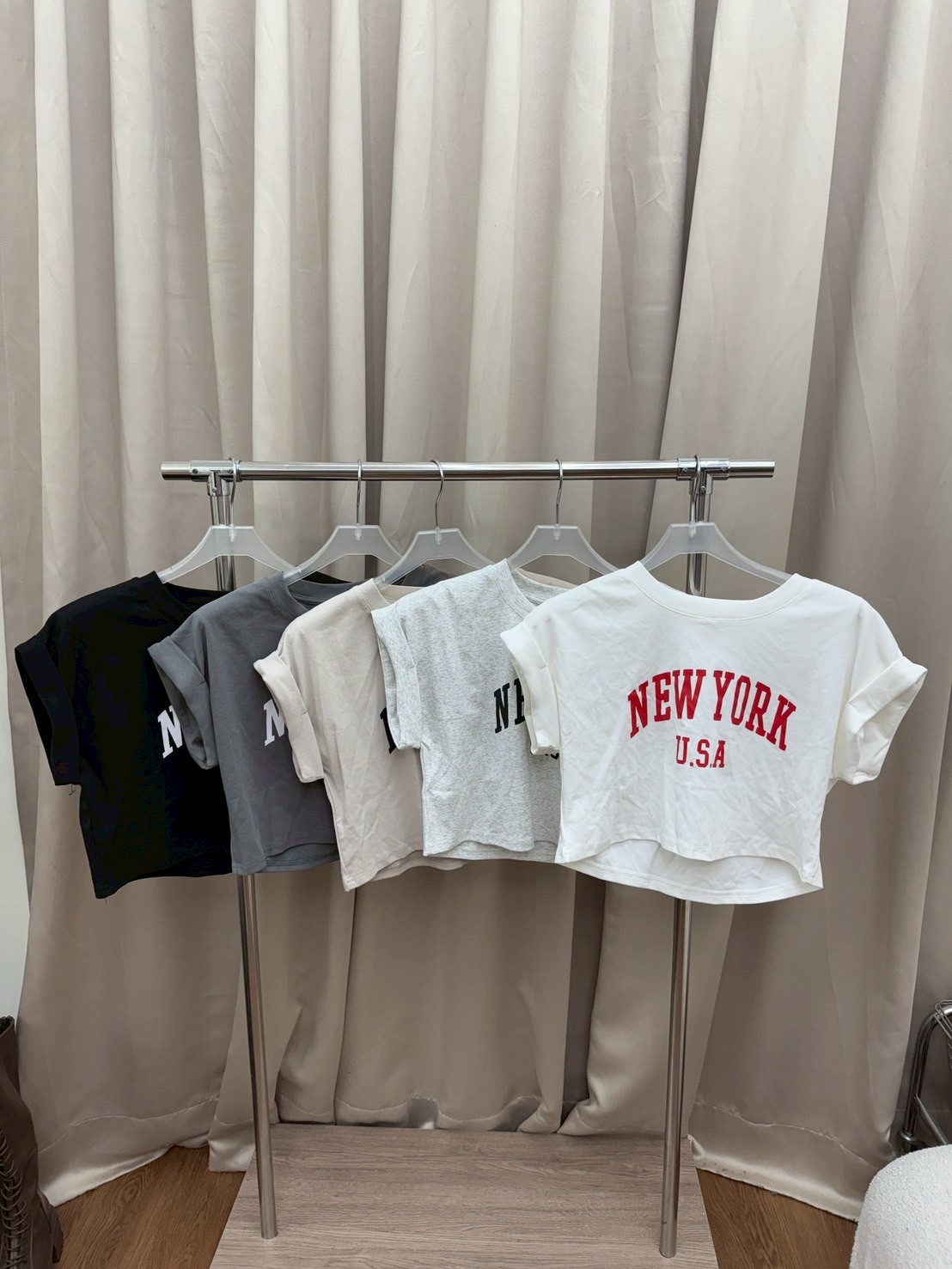 NEW YOUK摺袖短版上衣