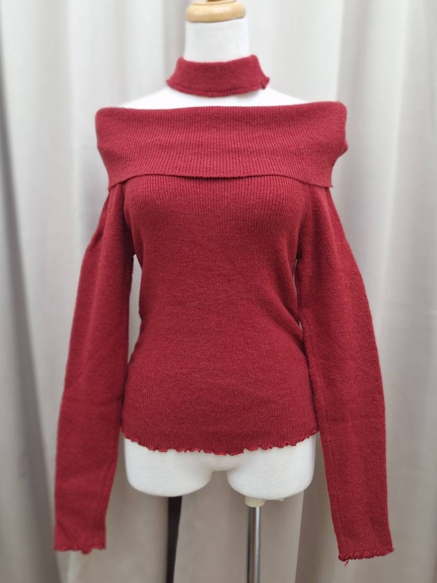 純欲一字領木耳邊抓皺上衣<首周限定優惠$395中>