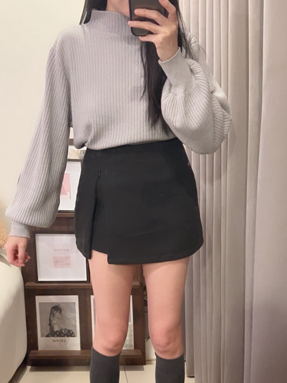 小立領泡泡袖坑條針織上衣<首周限定優惠$599 2件$1100中>