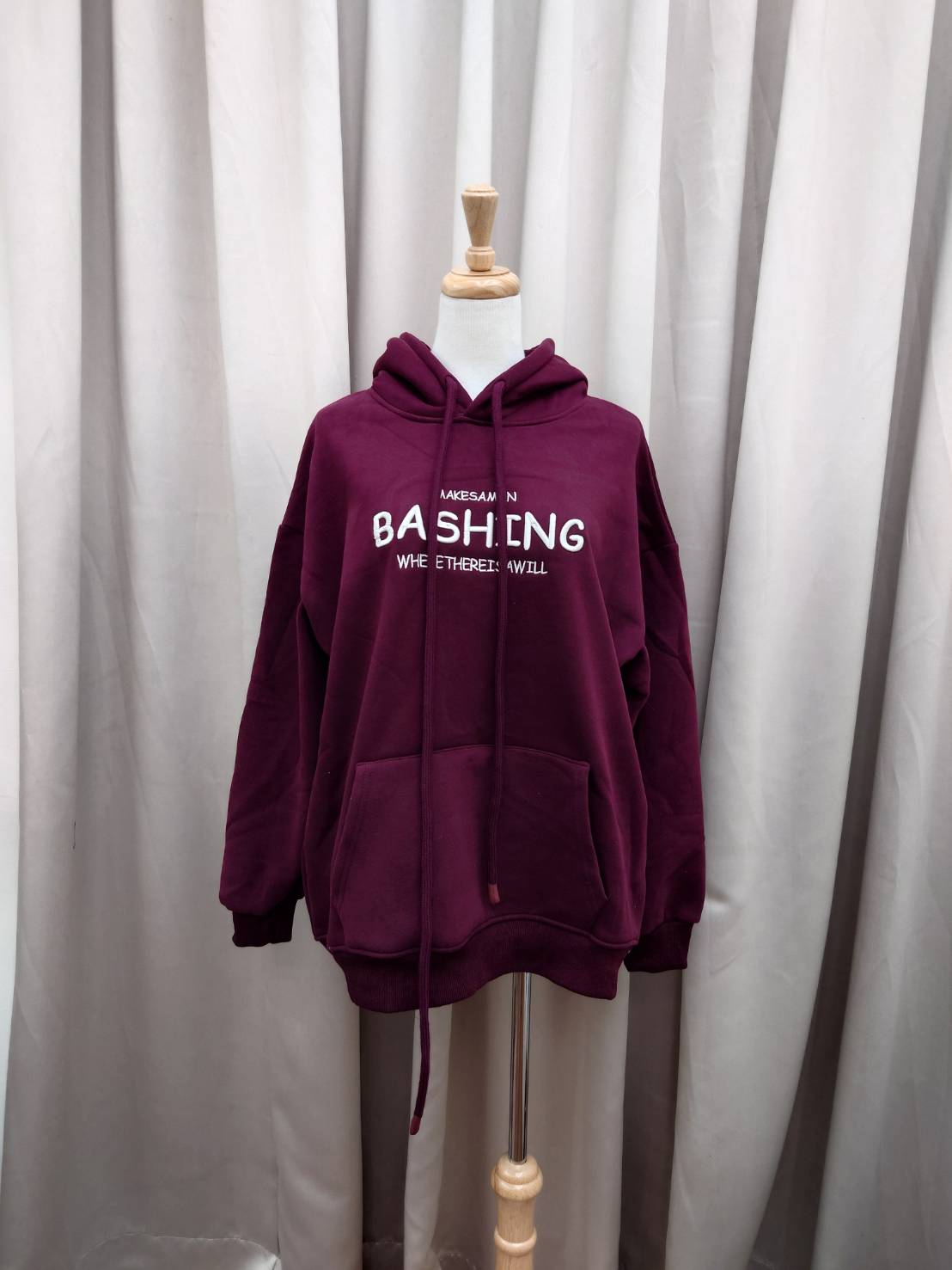 慵懶休閑加絨英文刺繡連帽上衣<首周限定優惠$590中>