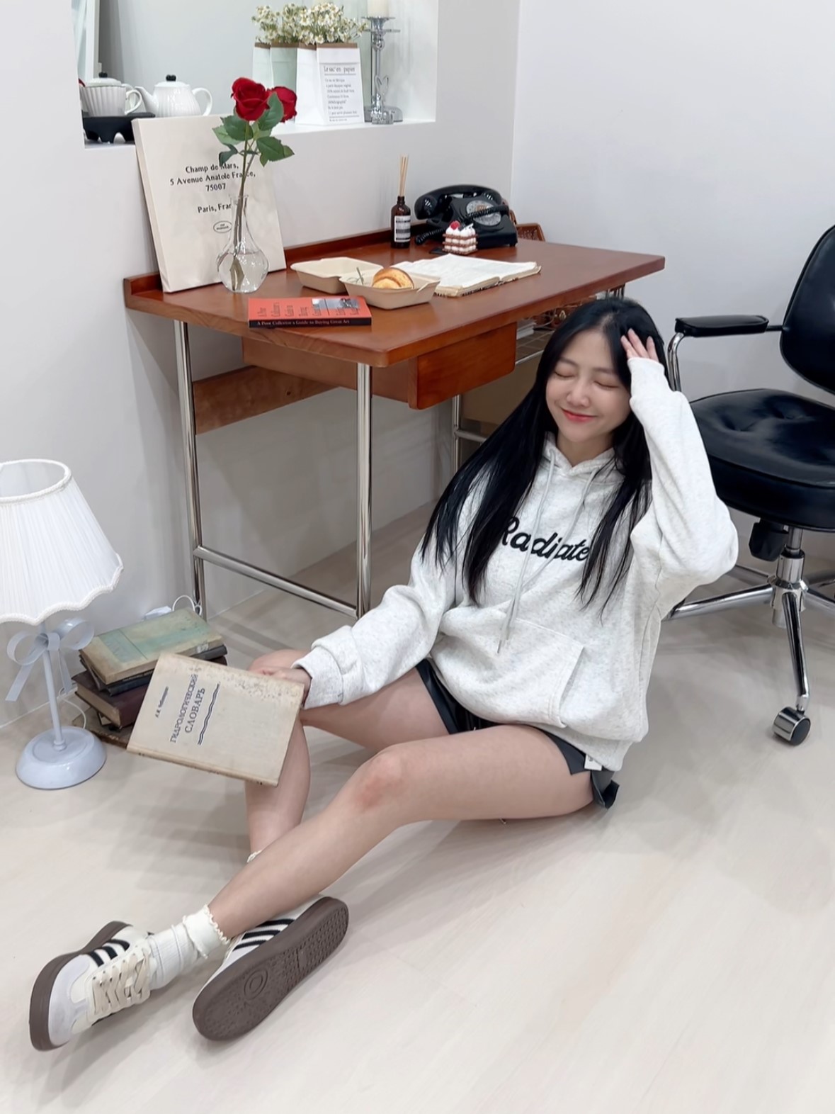 休閒刺繡加絨連帽大學T<首周限定優惠$499中>