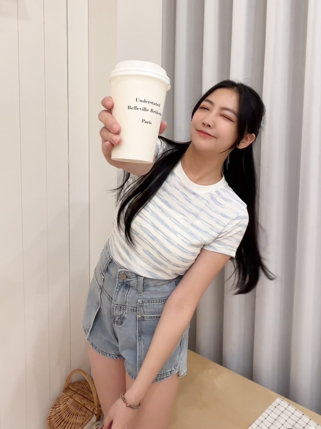 質感紋理條紋短袖上衣(首周優惠任兩件398)