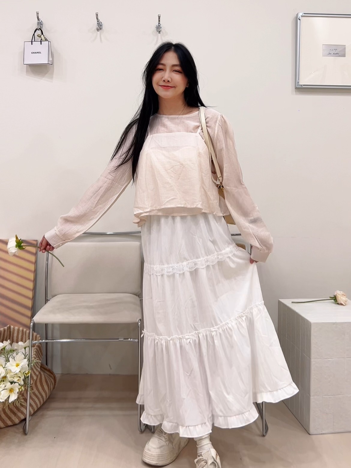 雙層雪紡薄紗襯衫(首周優惠590)