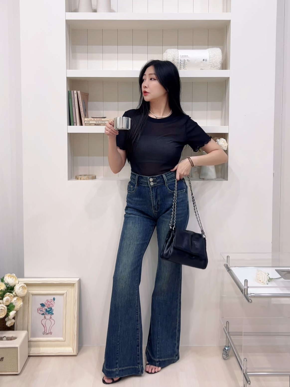 木耳邊透膚短版上衣(首周優惠$295)