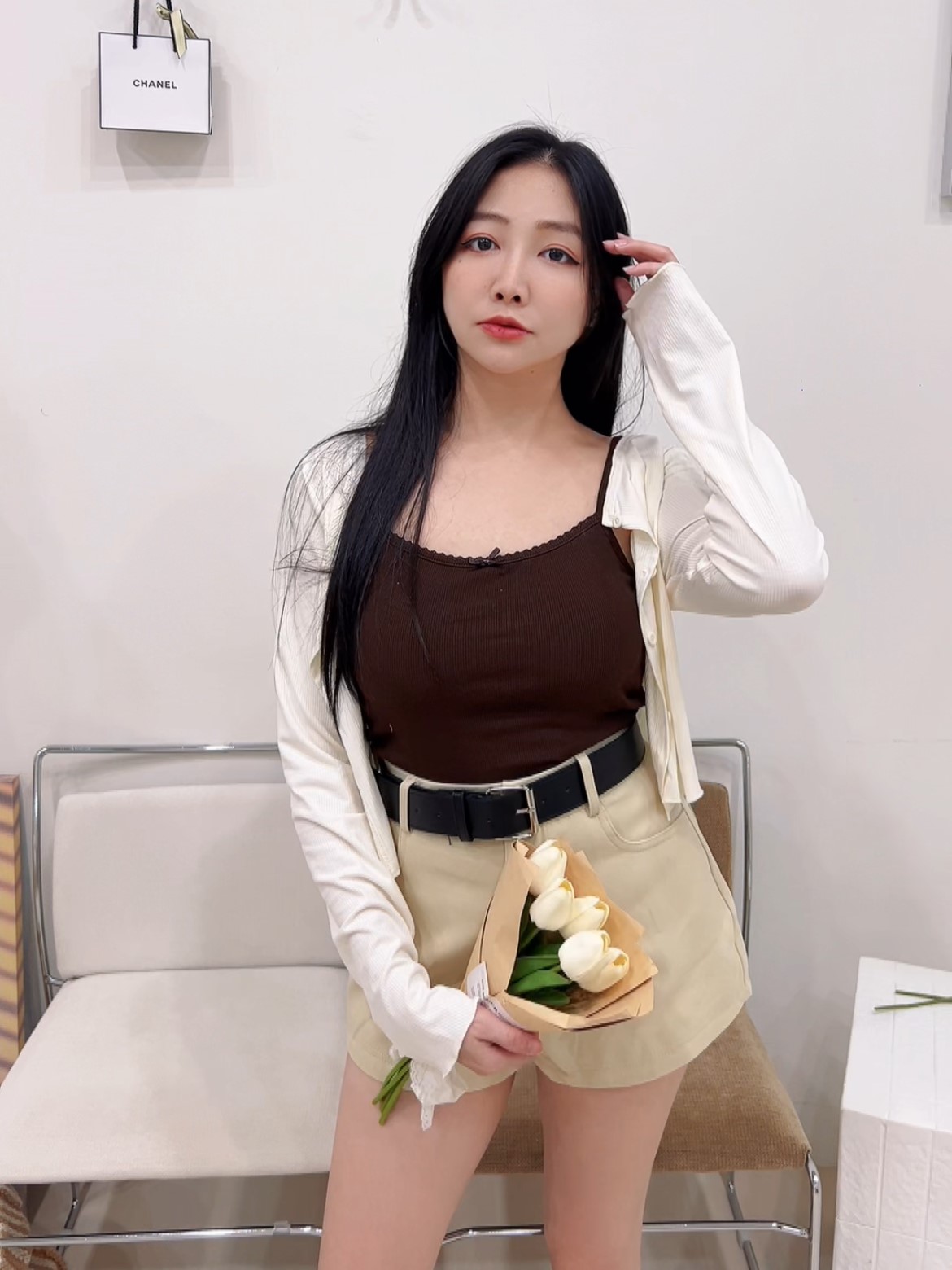 蝴蝶結純慾側抓皺背心(不可拆)(首周優惠$295)