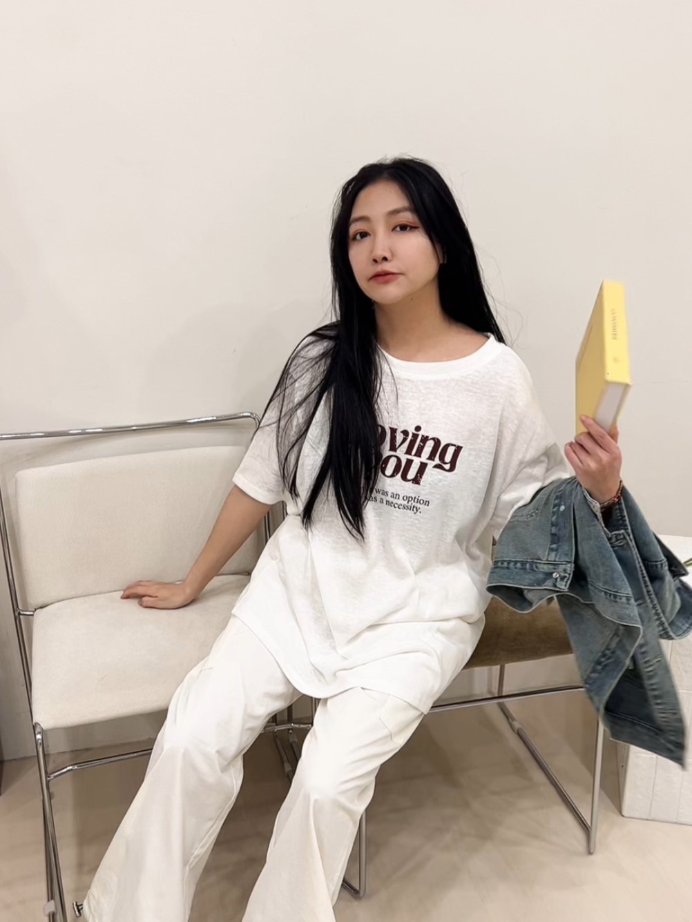 美式字母印花寬鬆短袖上衣(首周優惠$399)