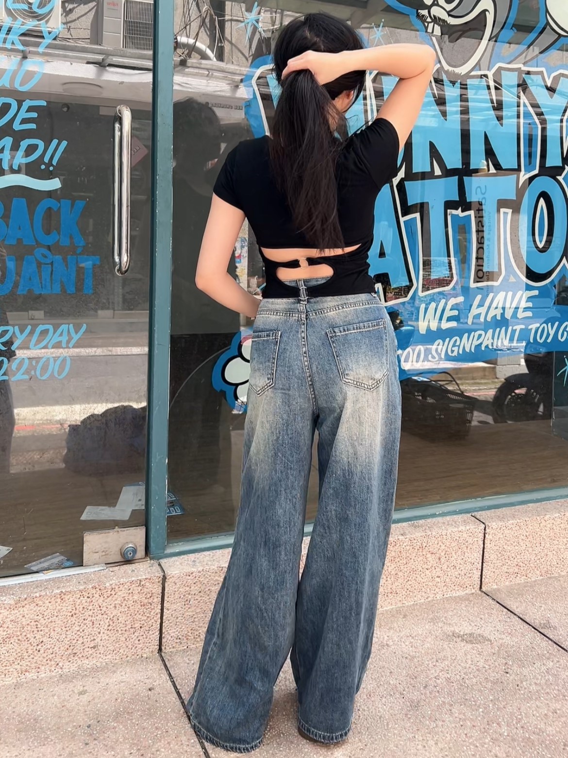 小心機辣妹釦環短袖上衣(不可拆)