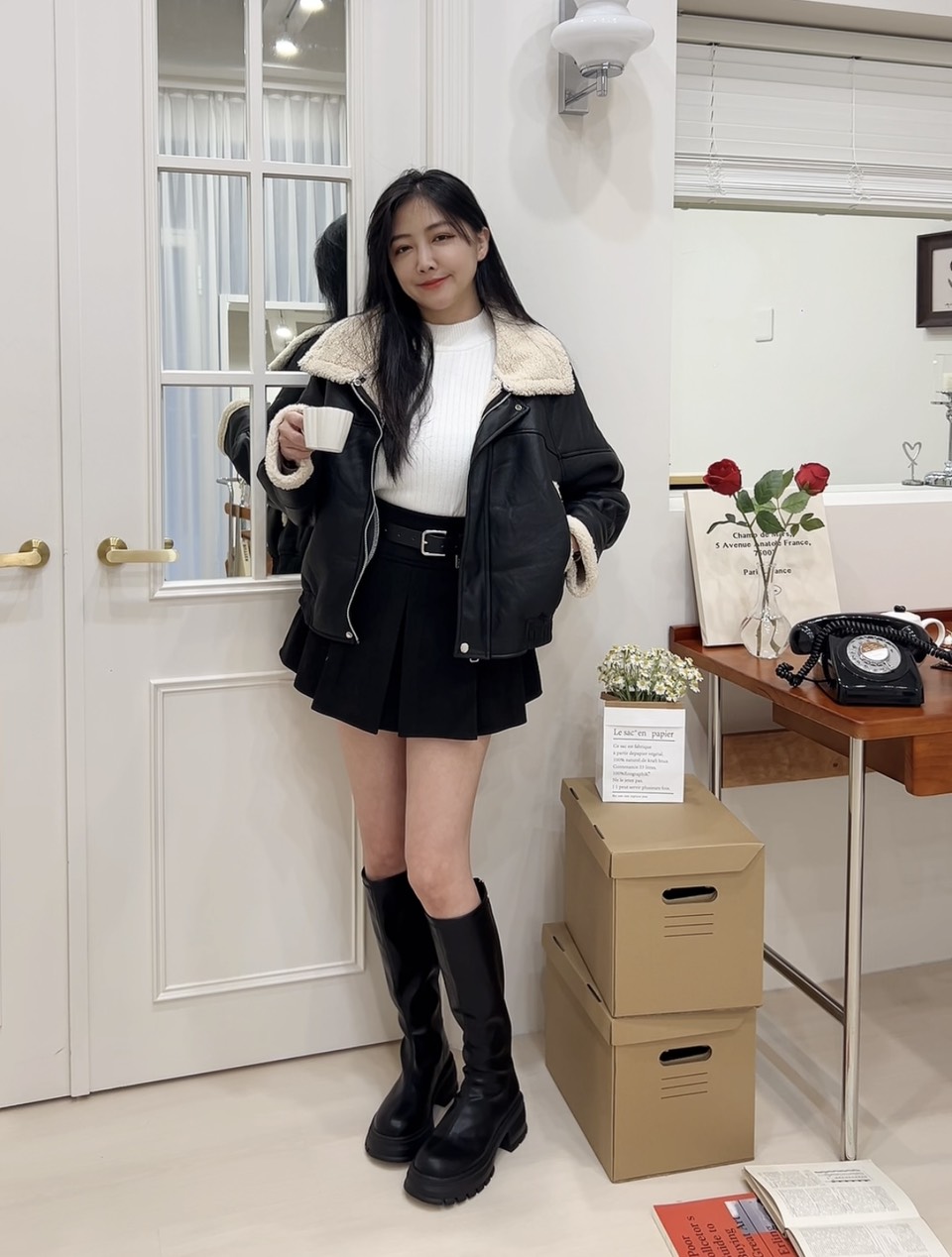 毛毛翻領鋪毛皮外套<首周限定優惠$1310中>