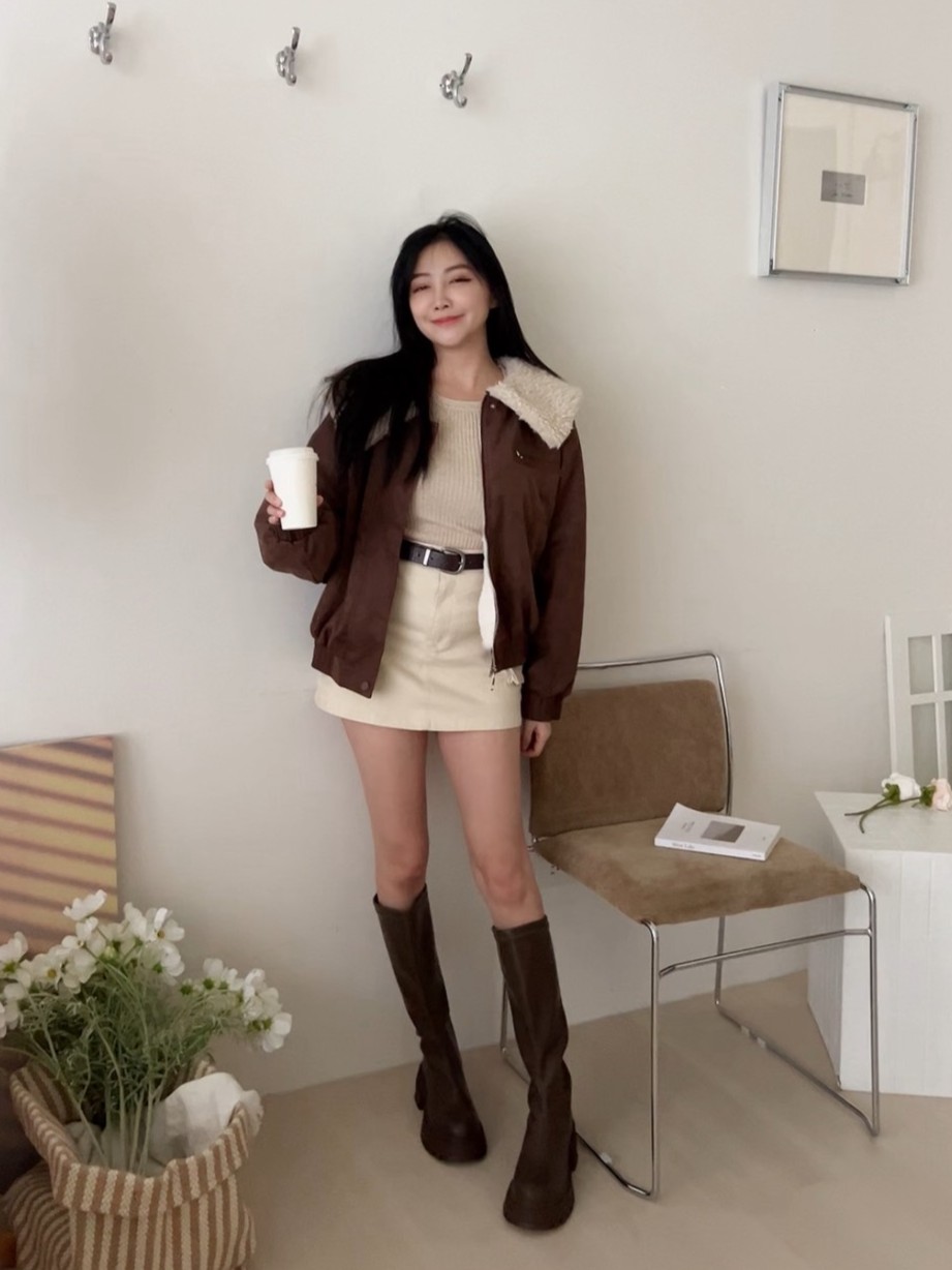 大翻領毛毛鋪毛麂皮外套<首周限定優惠$1490中>