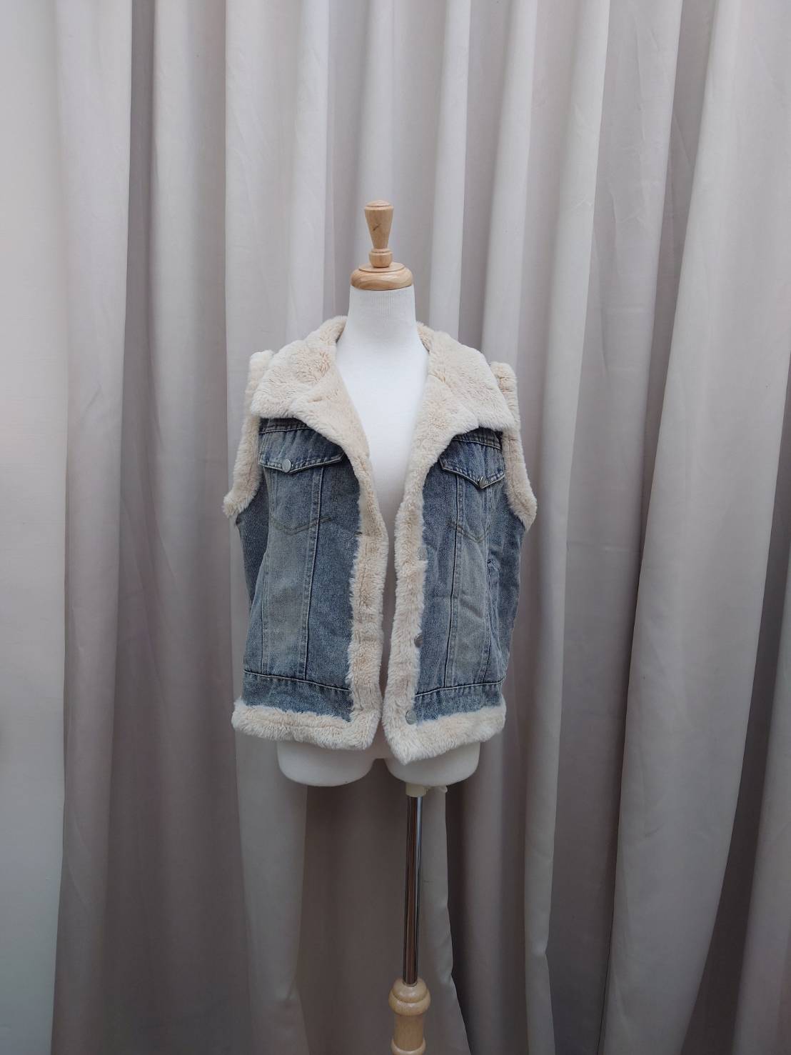 韓系羊羔毛牛仔背心<首周限定優惠$790中>