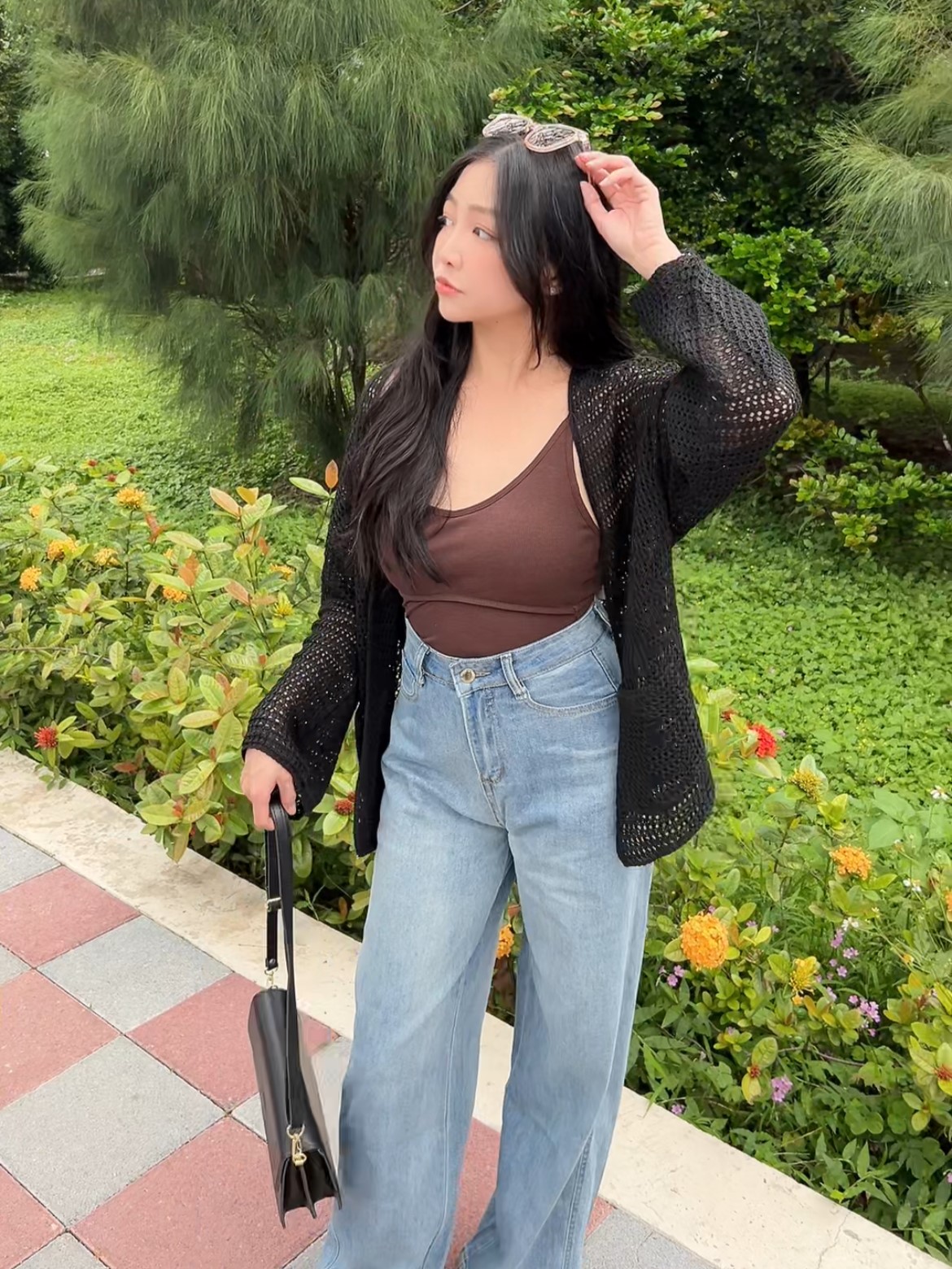 慵懶簍空針織開衫