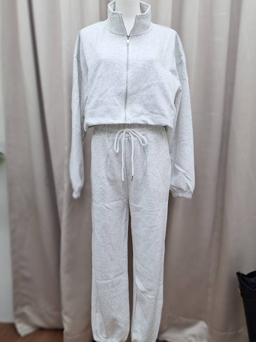 休閒短版縮口套裝(外套+長褲)<首周限定優惠$795中>