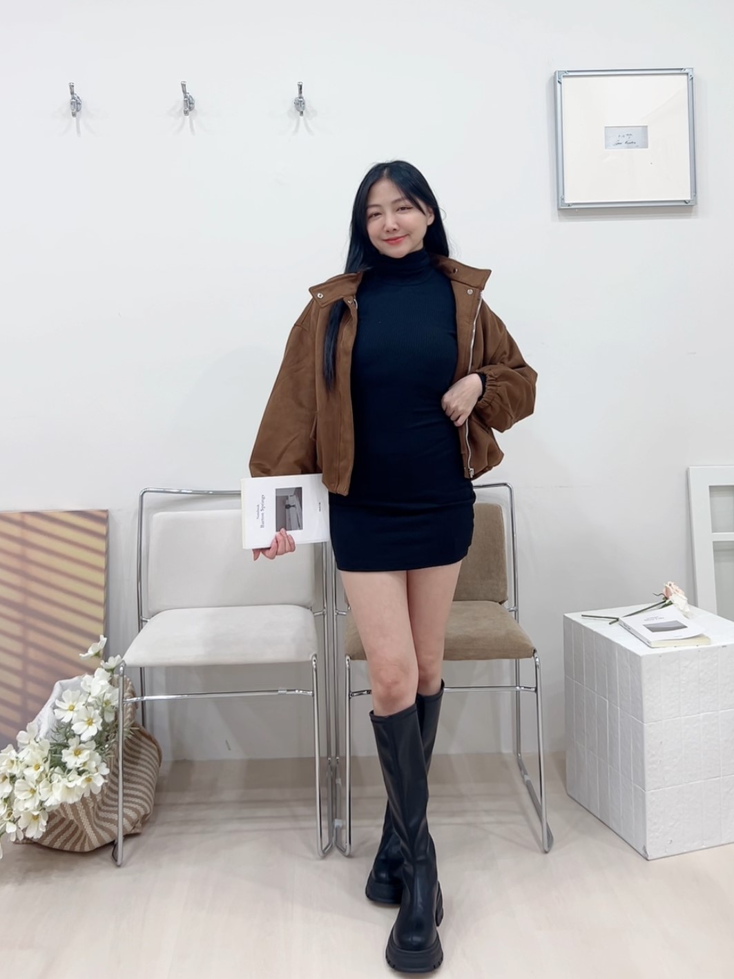 優雅高領修身連身裙(不可拆)<首周限定優惠$599中>