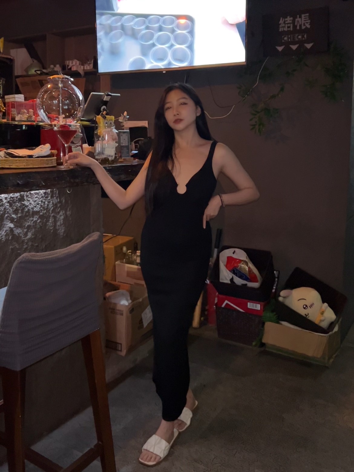 性感歐美圓環後開岔長洋(可拆)