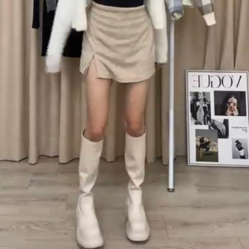 氣質棉柔小開衩褲裙