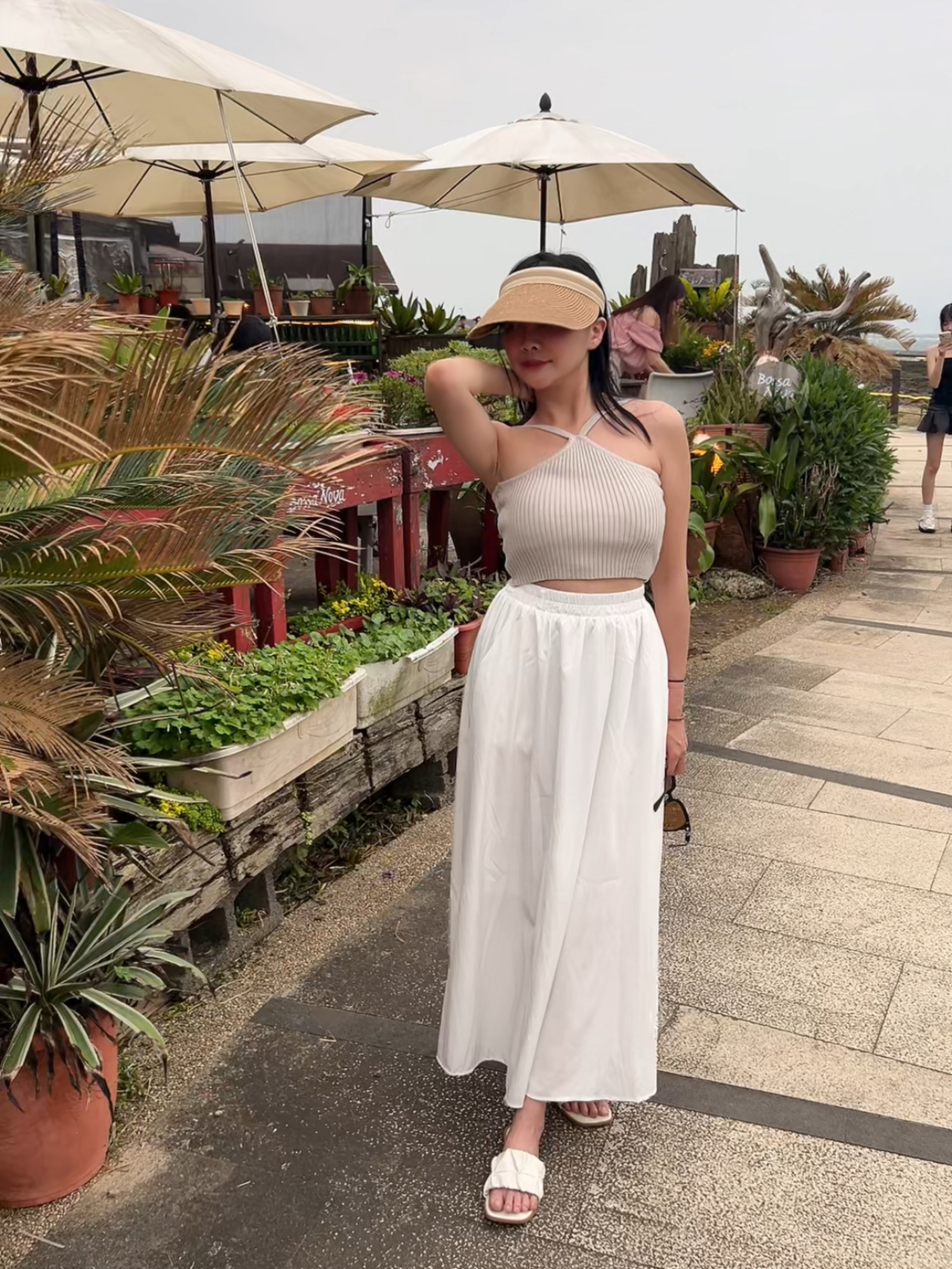 韓系小姐姐的夏日棉麻長裙