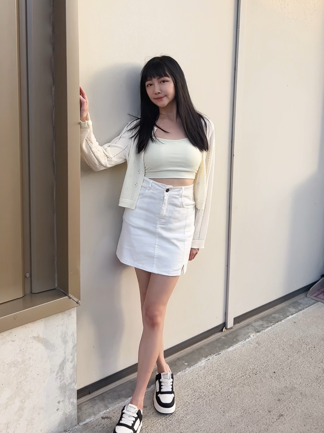 日常小開衩休閒短裙