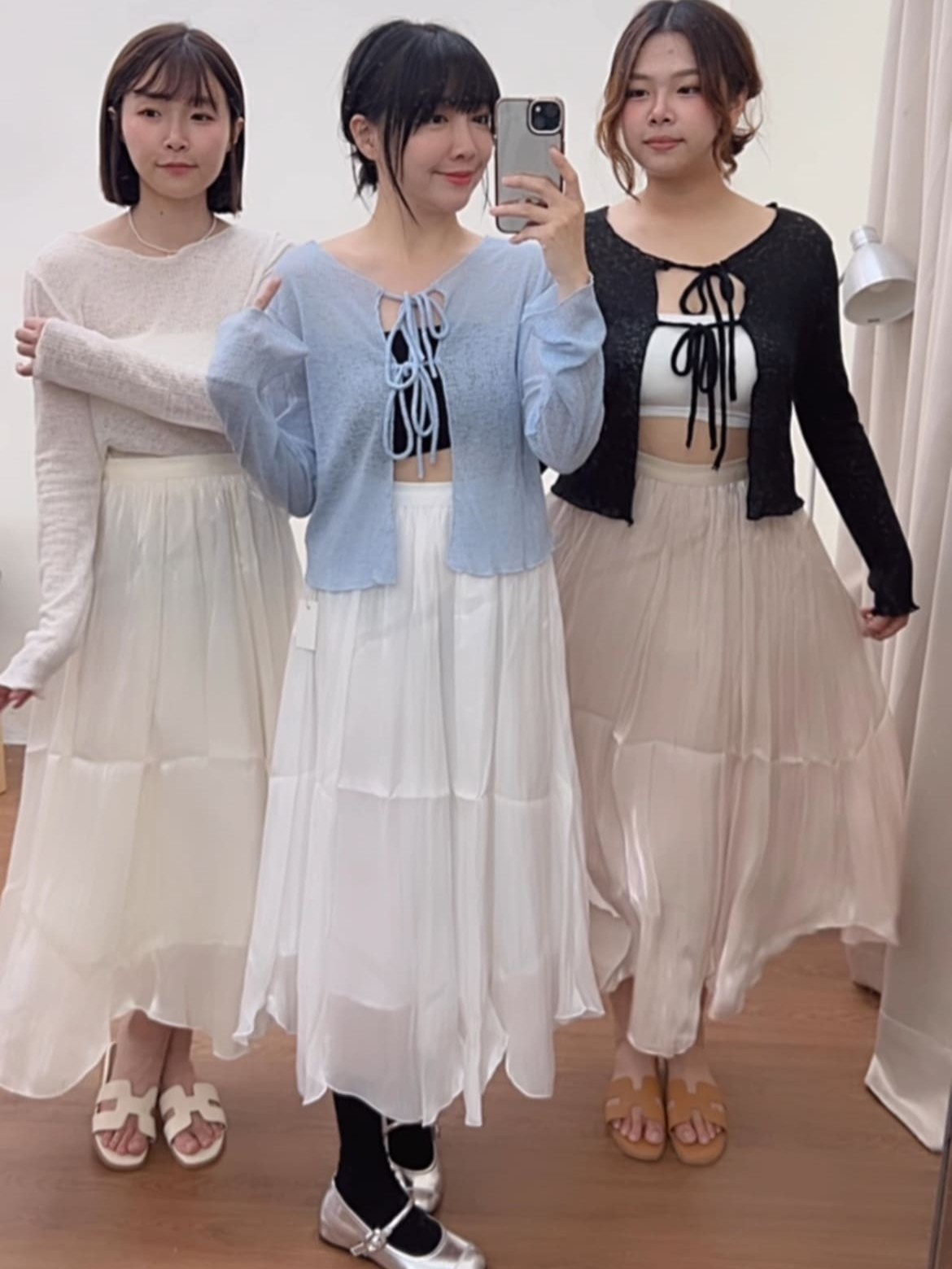 氣質不規則光澤感長裙