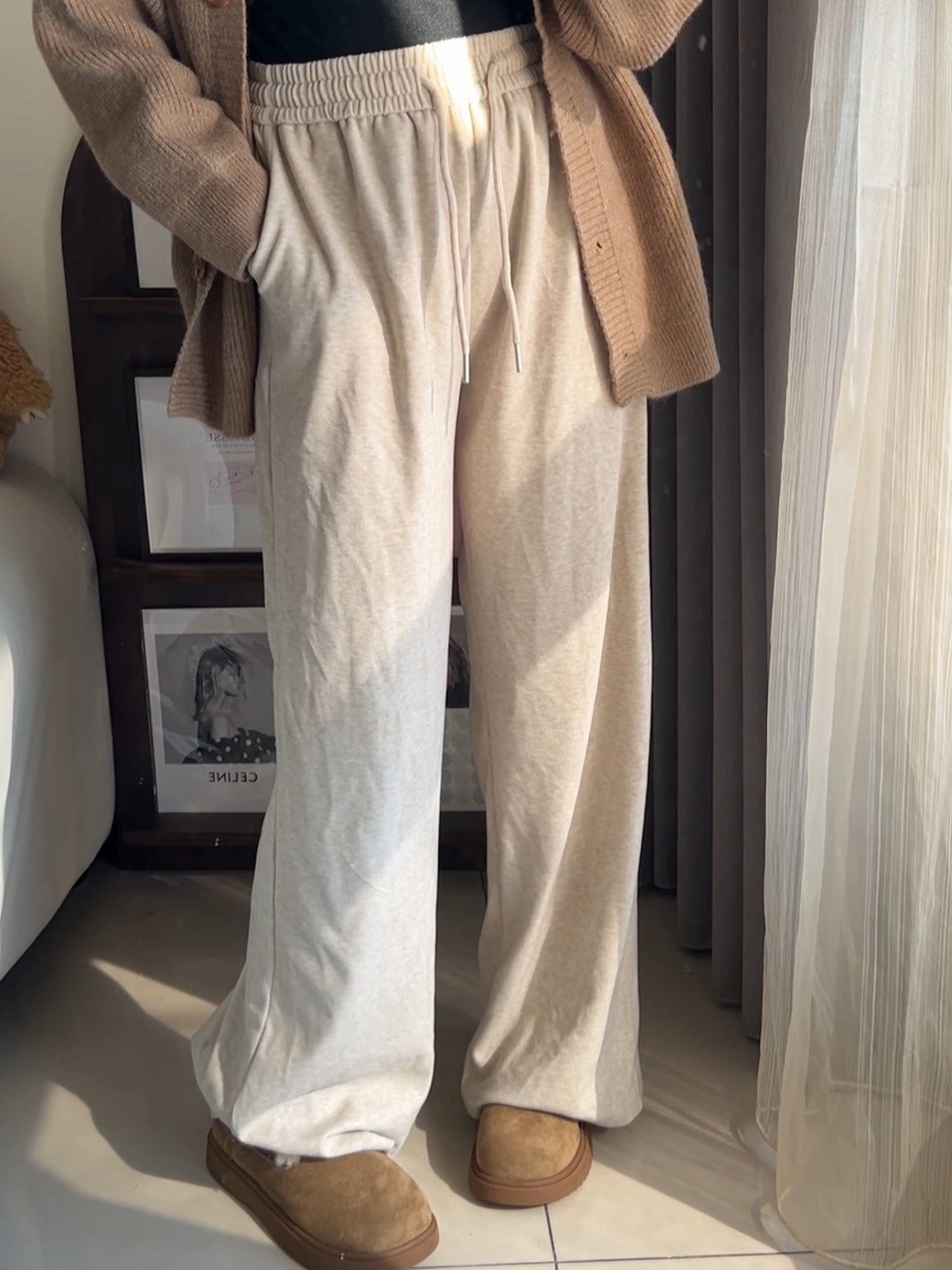 日常休閒鬆緊抽繩寬鬆長褲<首周限定優惠$399中>