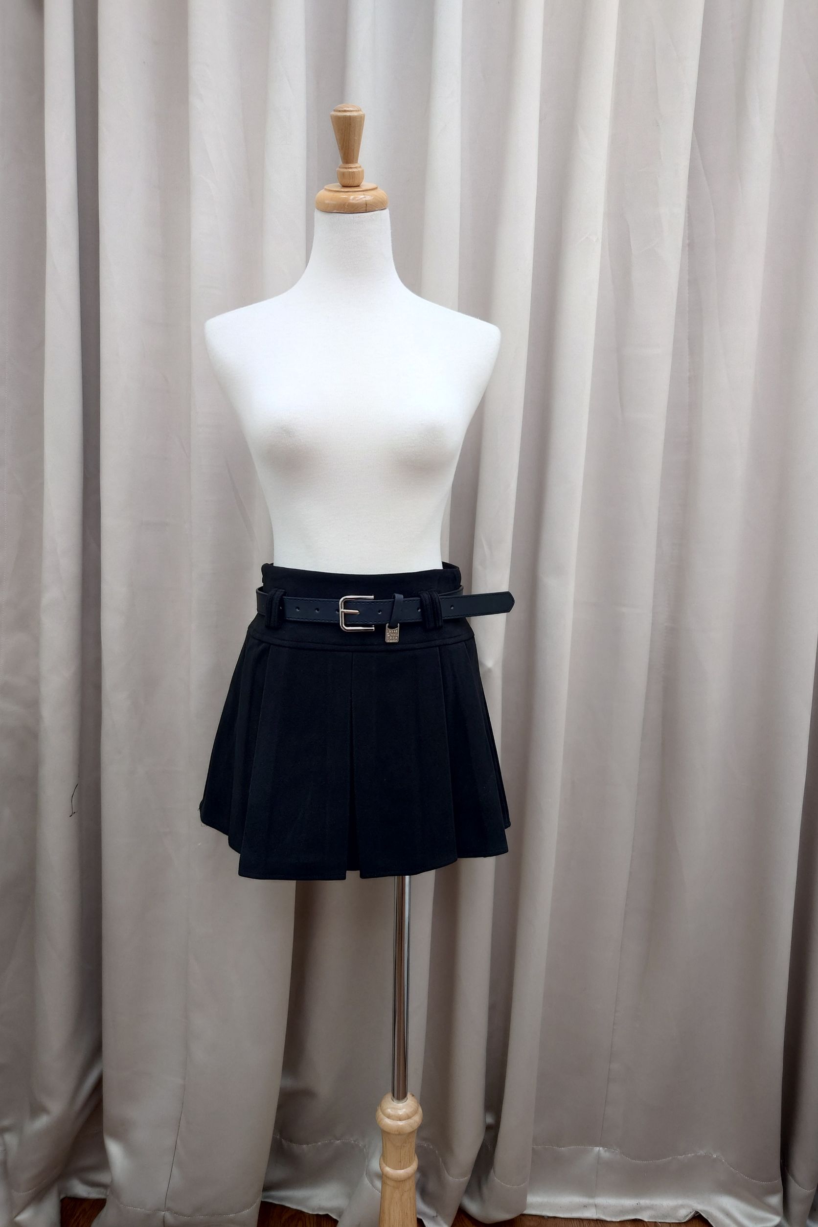 高腰毛呢百褶裙(附皮帶)<首周限定優惠$490中>