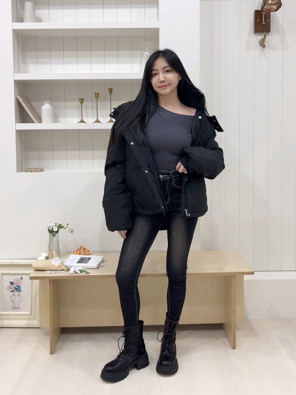 不收邊刷色緊身牛仔褲<首周限定優惠$680中>