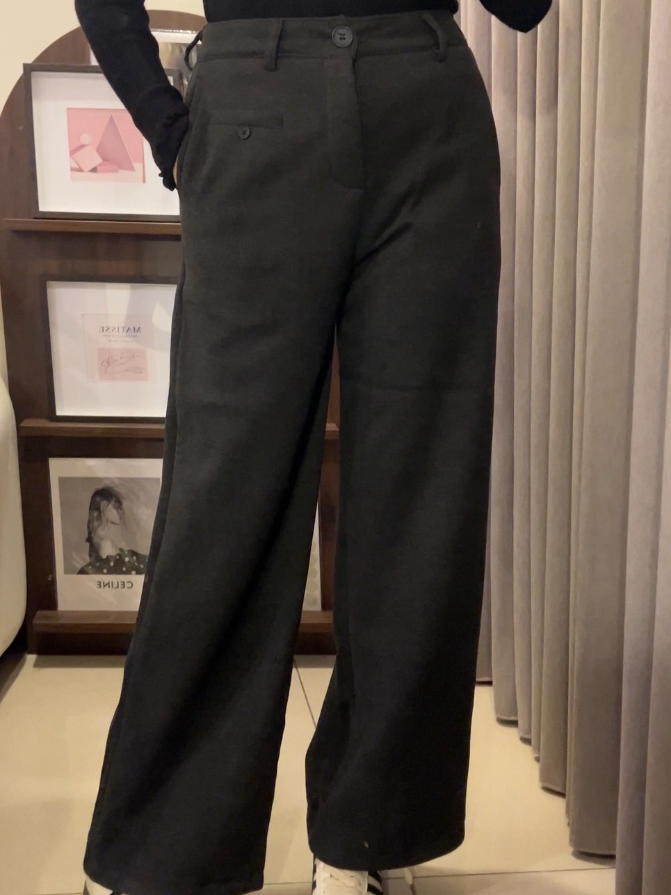 單釦口袋加絨保暖闊腿褲<首周限定優惠$790中>