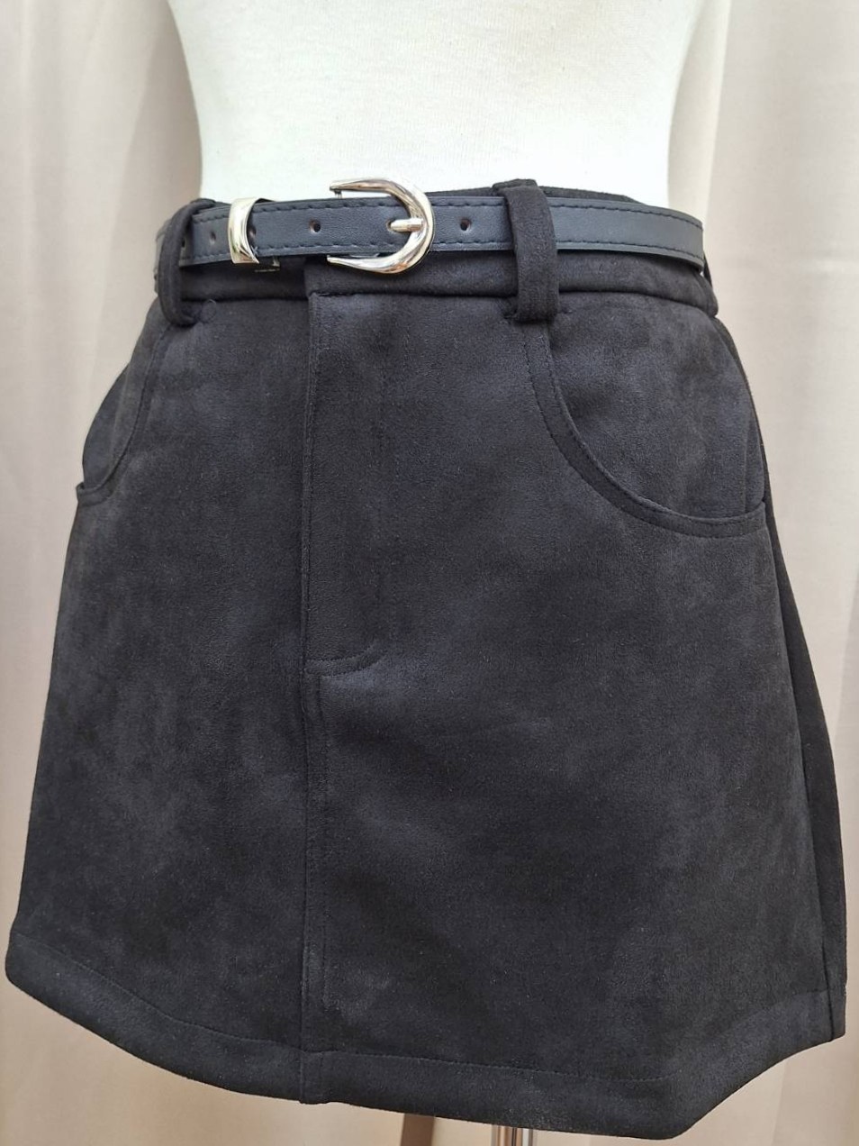 秋冬質感A字短裙(附皮帶)<首周限定優惠$499中>