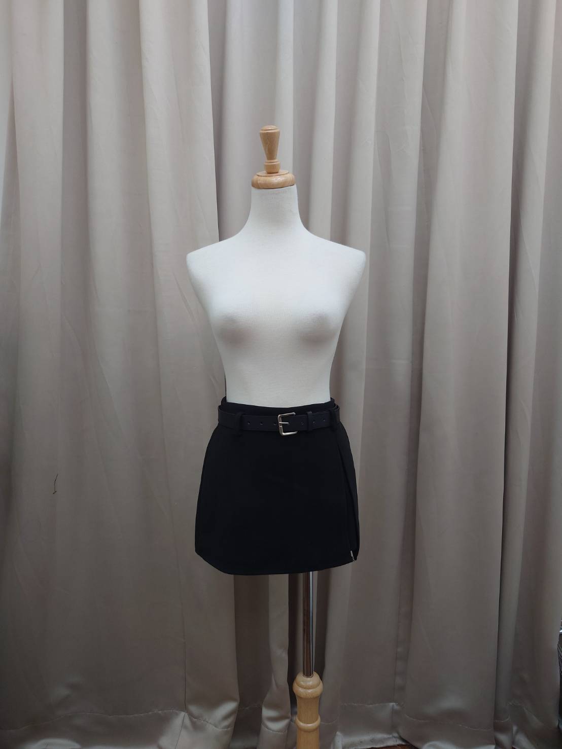 質感大開衩褲裙(附皮帶)