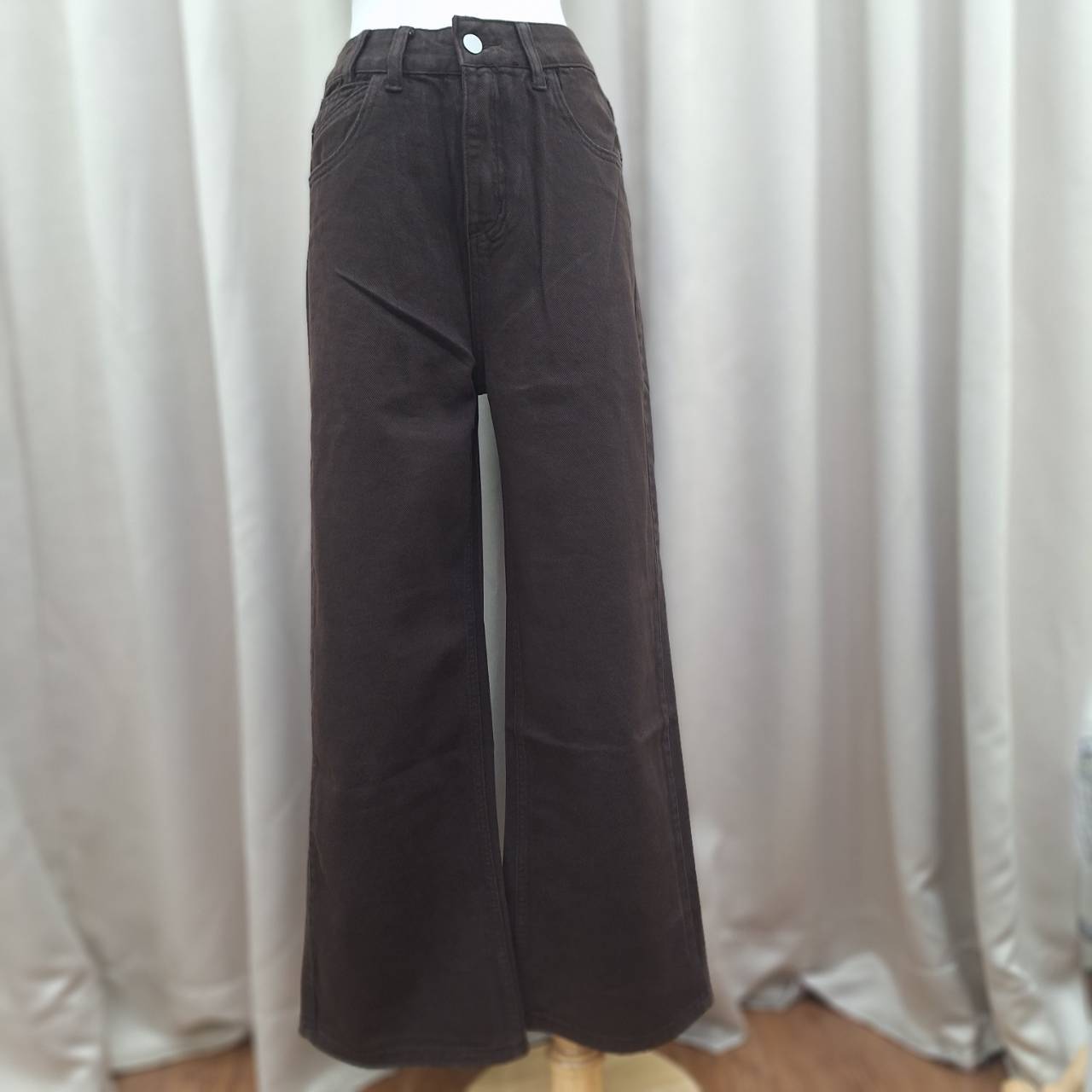 復古長腿修身魔術寬落地褲