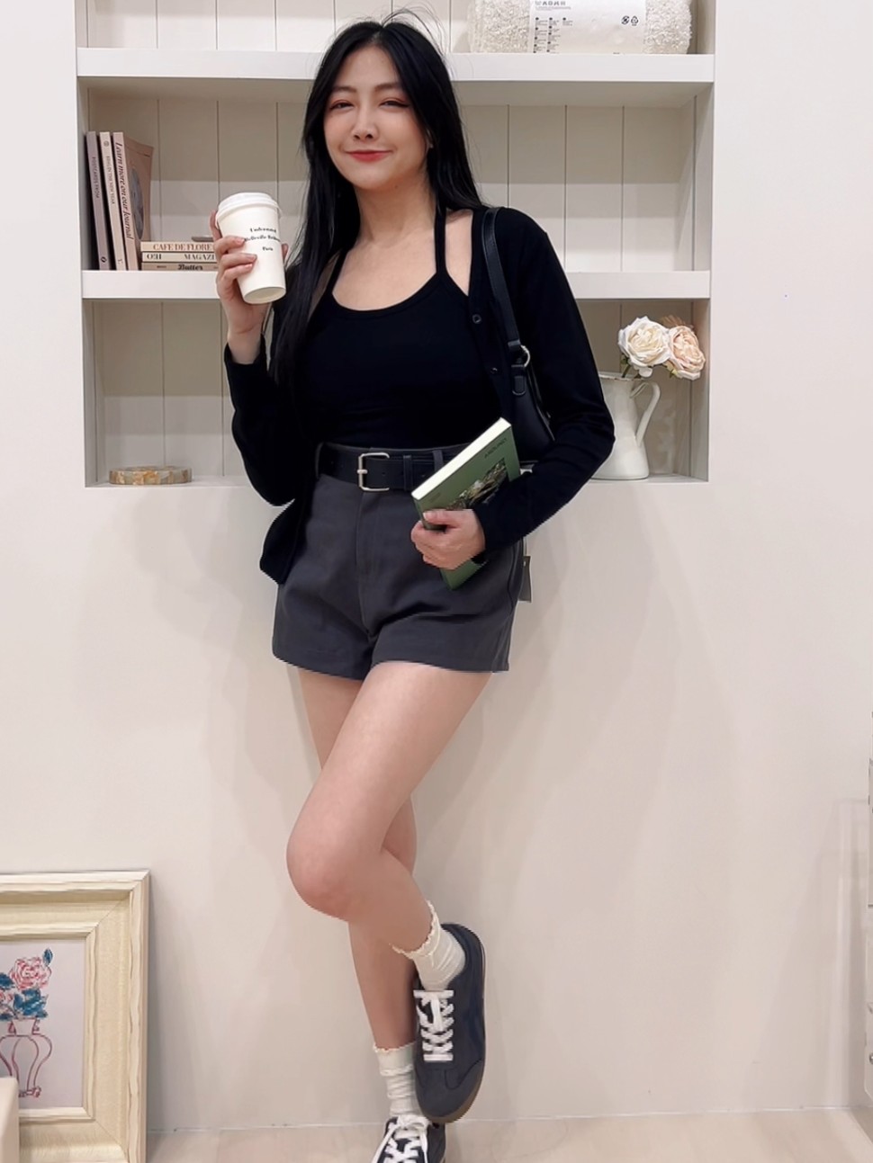 韓系百搭高腰短褲(附皮帶)(首周優惠)