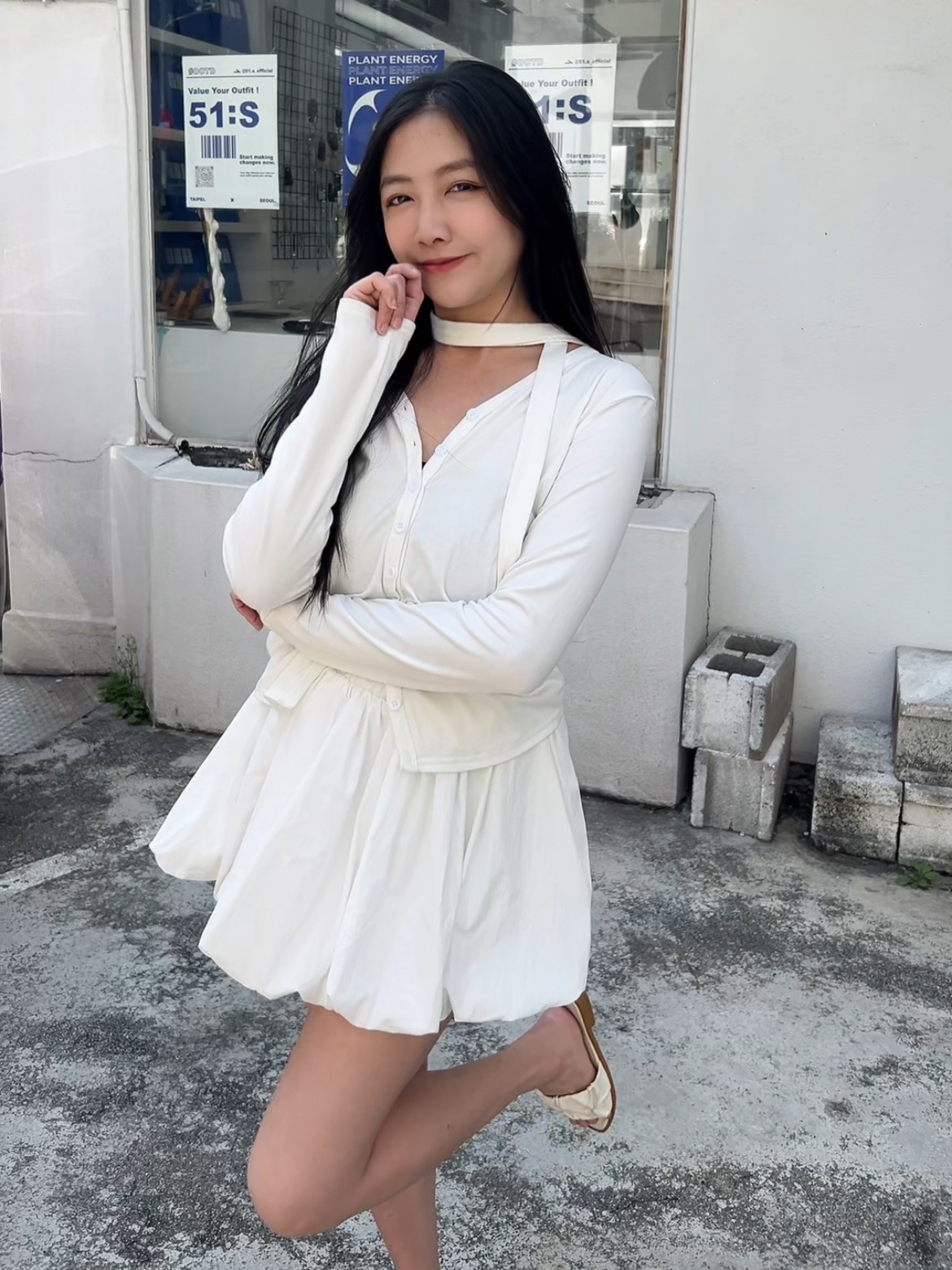 韓系甜美蓬蓬花苞褲裙(限時優惠$399)