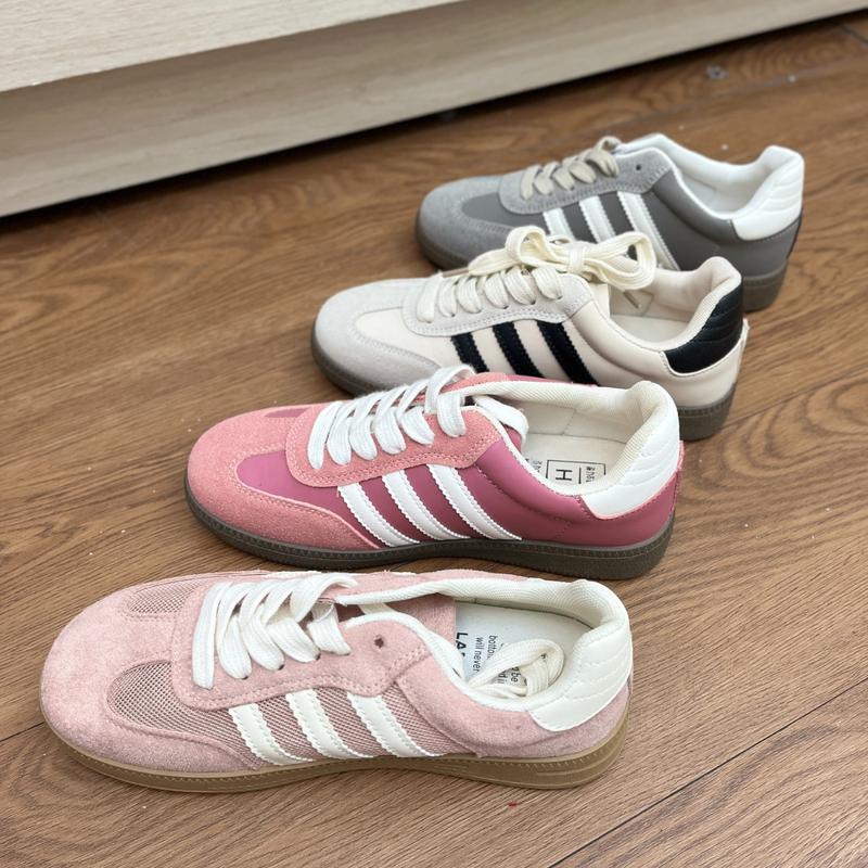韓系三線麂皮餅乾休閒鞋