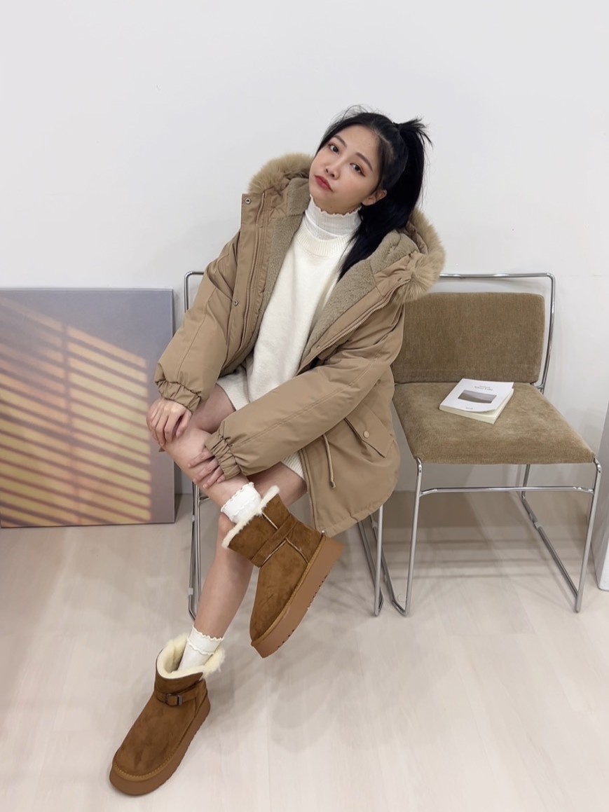 側釦絨面內刷毛短靴<首周限定優惠$990中>