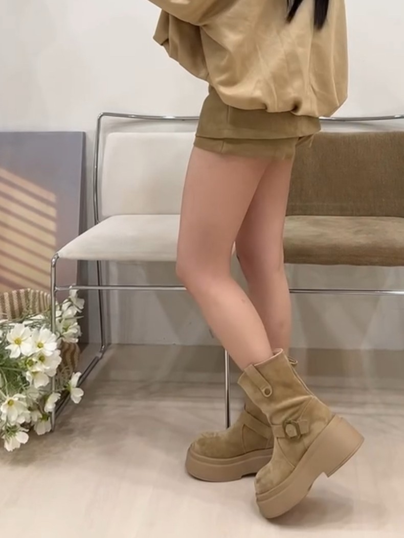 厚底復古增高顯瘦牛仔靴