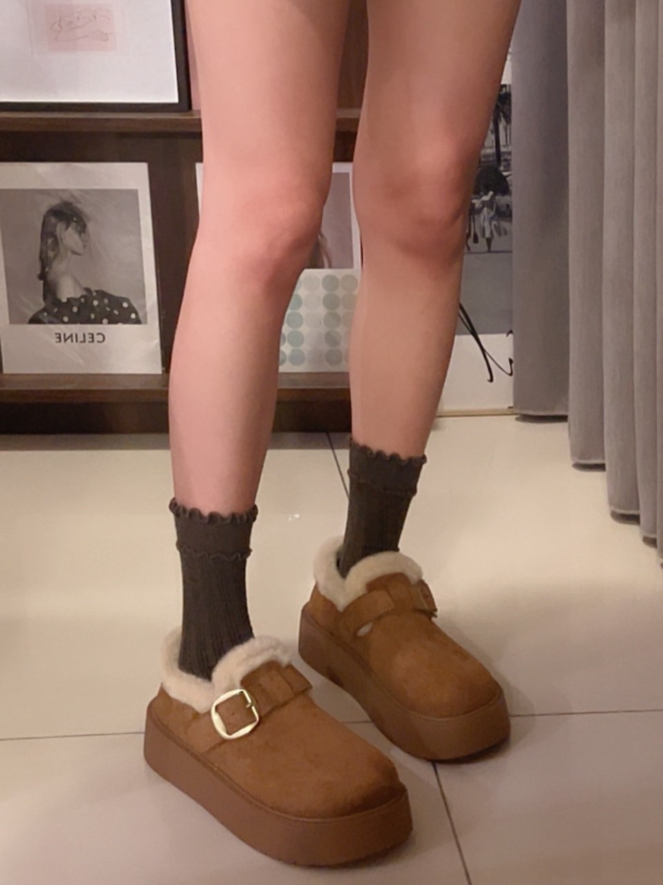 雙層拼接木耳邊堆堆襪<首周限定優惠2件$298中>