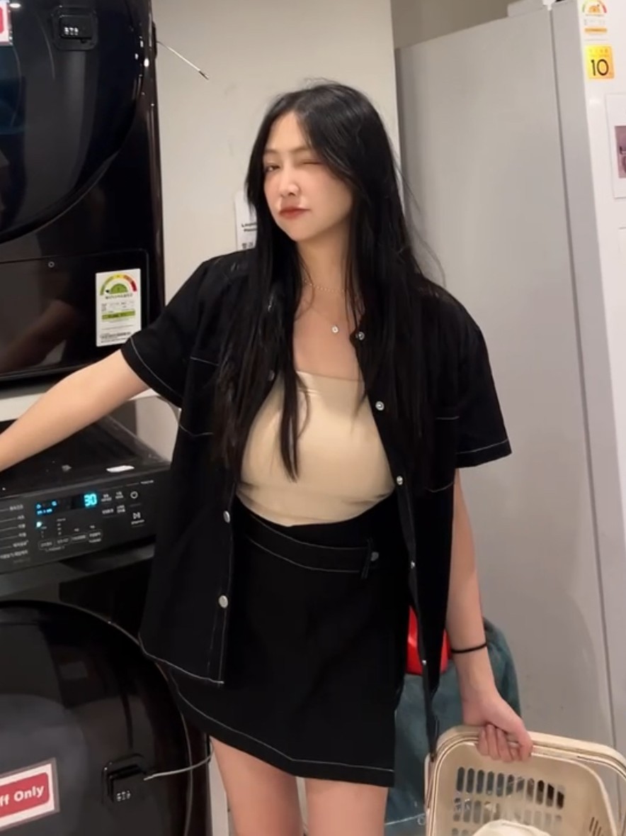 韓國車線翻領夏季套裝