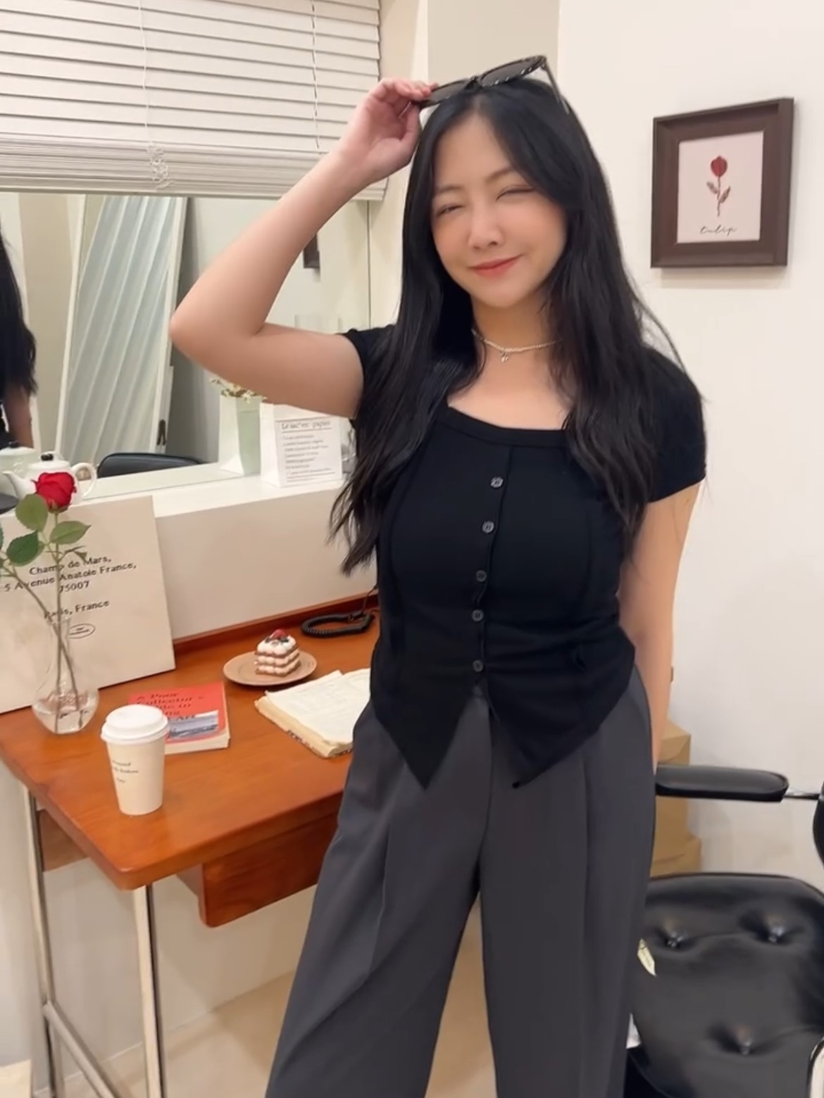 韓國歐巴設計曲線立體上衣