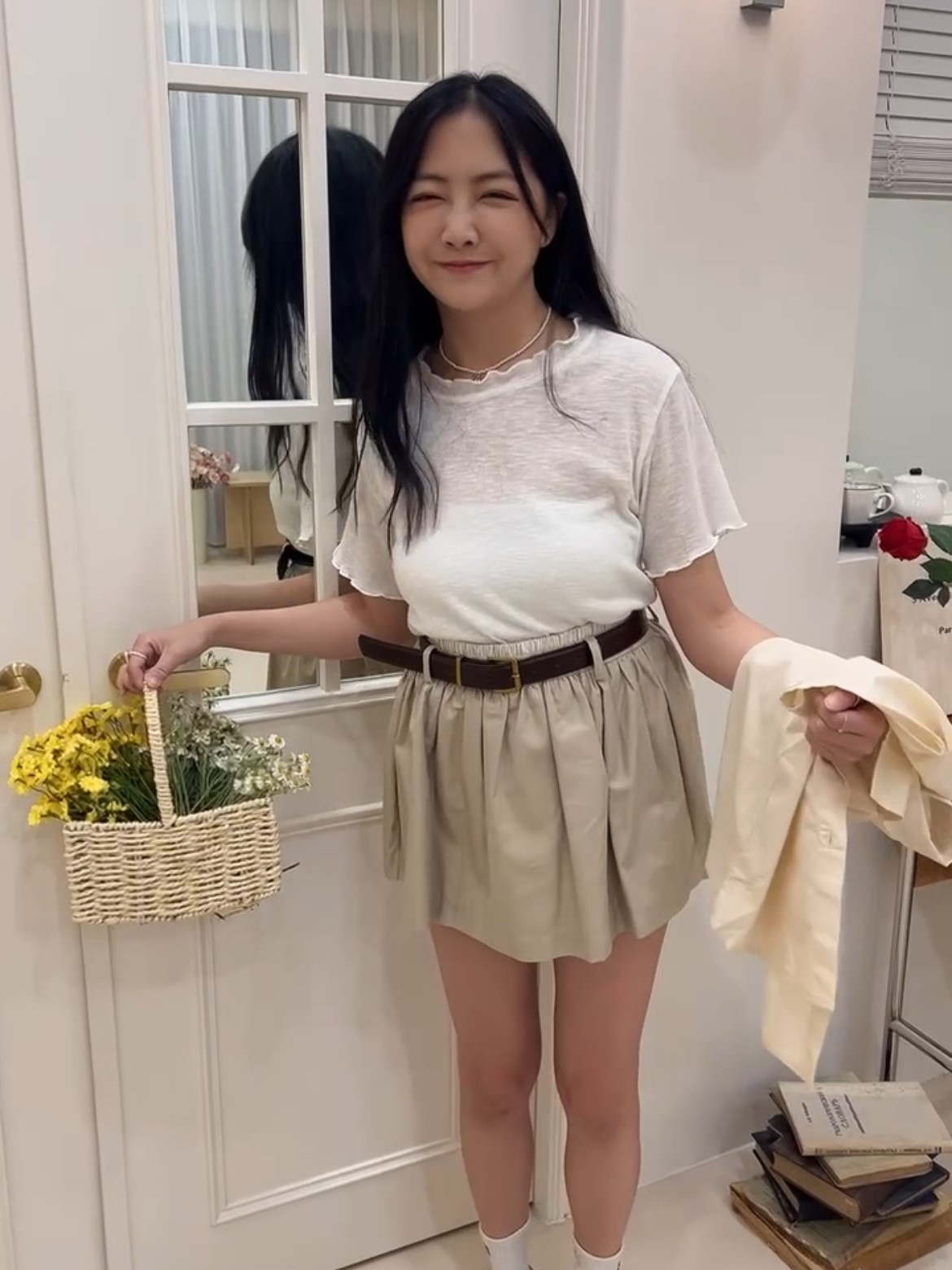 韓國柔嫩舒適木耳邊必收上衣